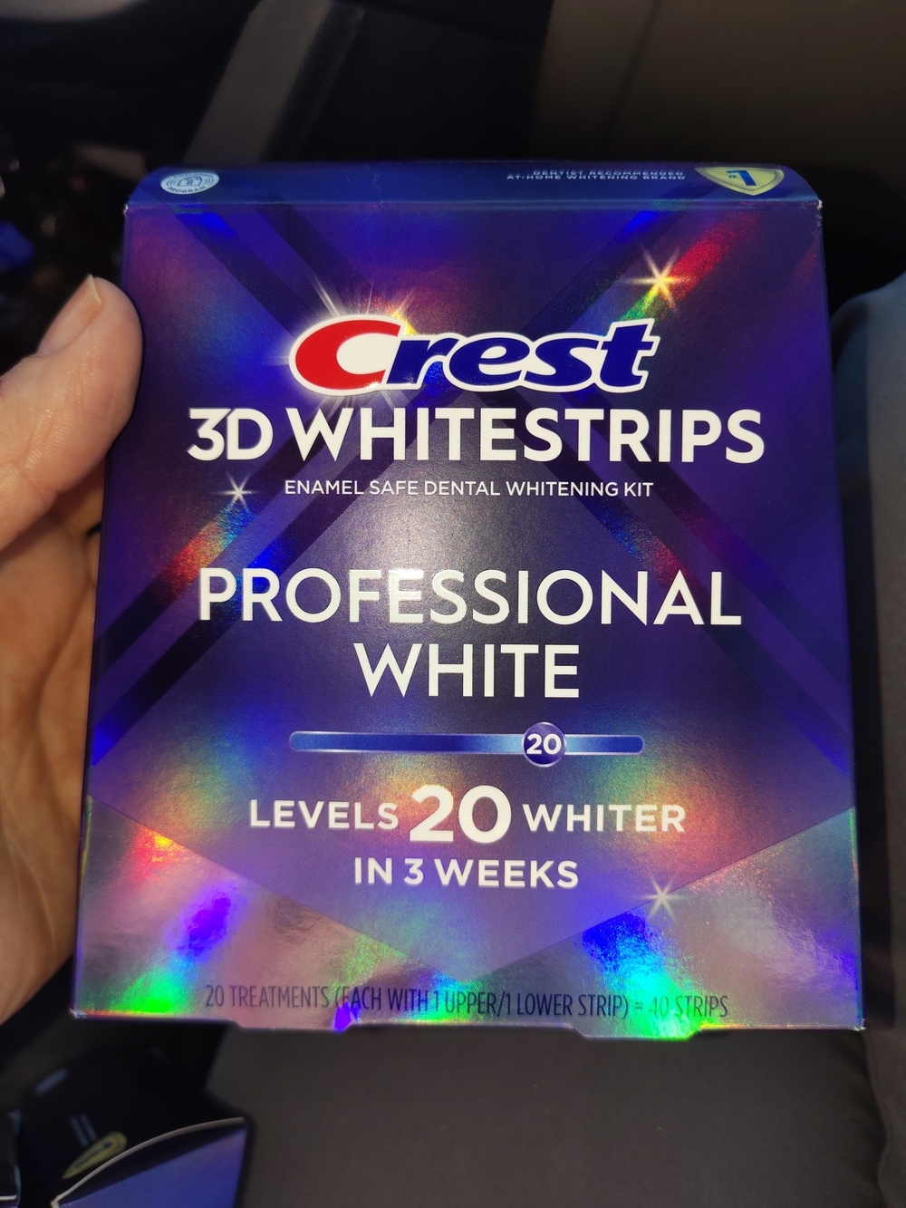 Crest 3D Whitestrips Professional White - Purple Holographic Box